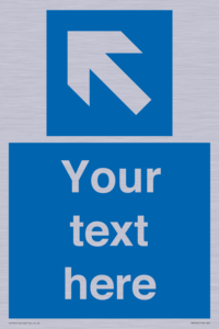 Custom Directional signage blue left arrow 